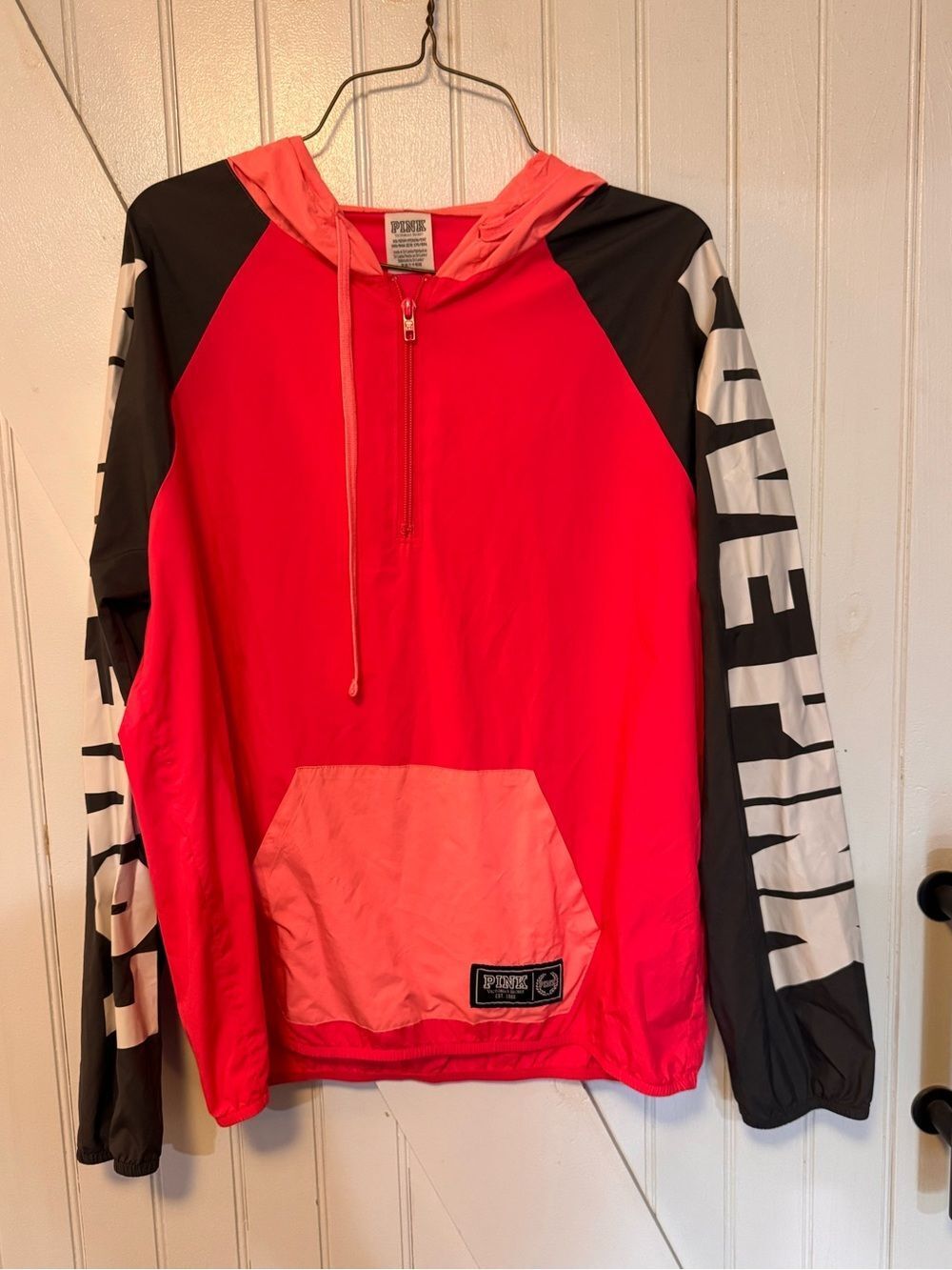 PINK Victoria's Secret Coral Pink Pullover Jacket